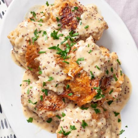 Creamy French Mustard Chicken Thighs
